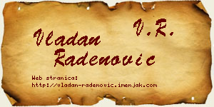 Vladan Radenović vizit kartica